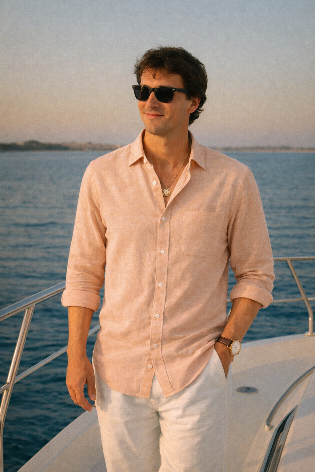 Peach Premium Linen Shirt