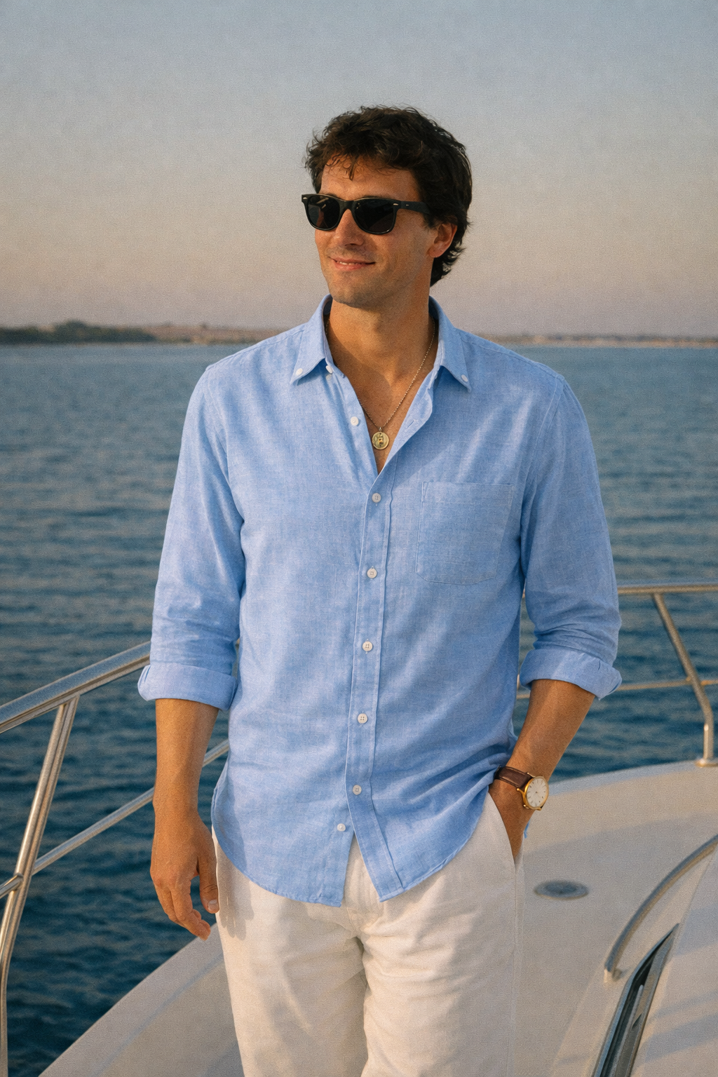 Sky Blue Premium Linen Shirt